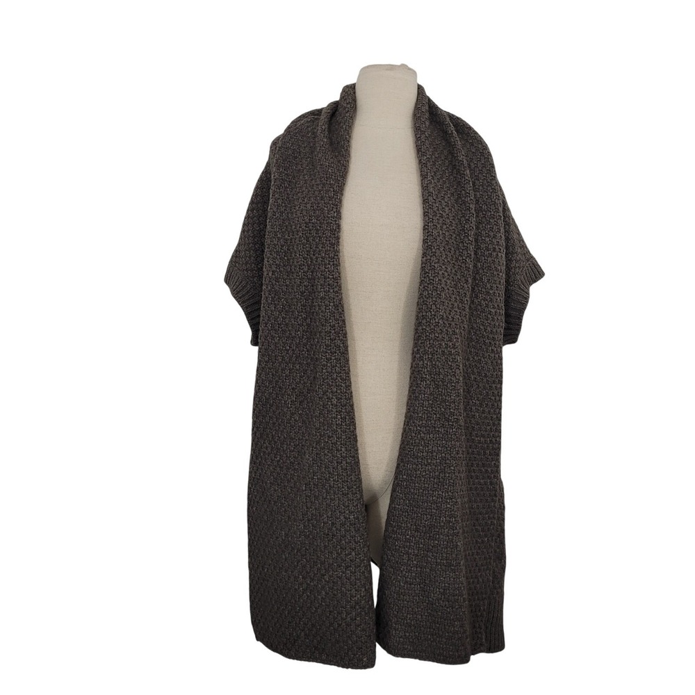 Vince Yak‎ Wool Chunky Cardigan Sz S Gray Short Sleeve Open Front Oversized